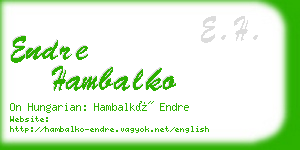 endre hambalko business card